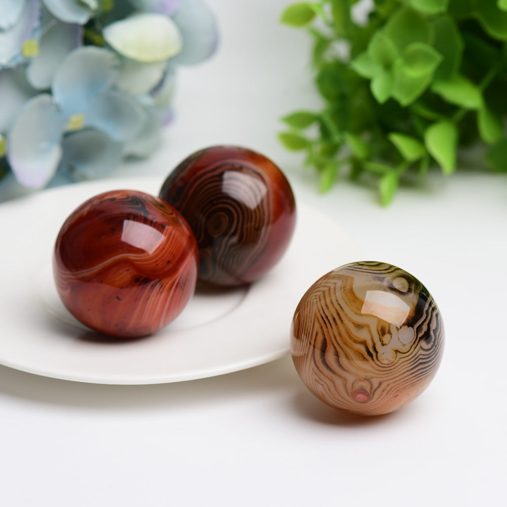 1.5-1.7" Black Sardonyx Crystal Spheres for Energy Healing