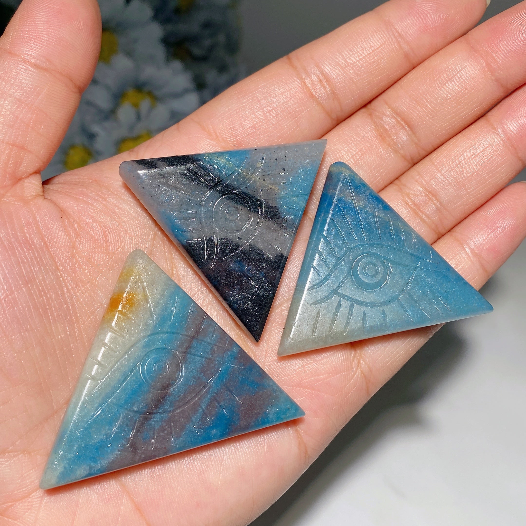 1.5-1.9 inch Trolleite Eye of Horus Crystal Carving