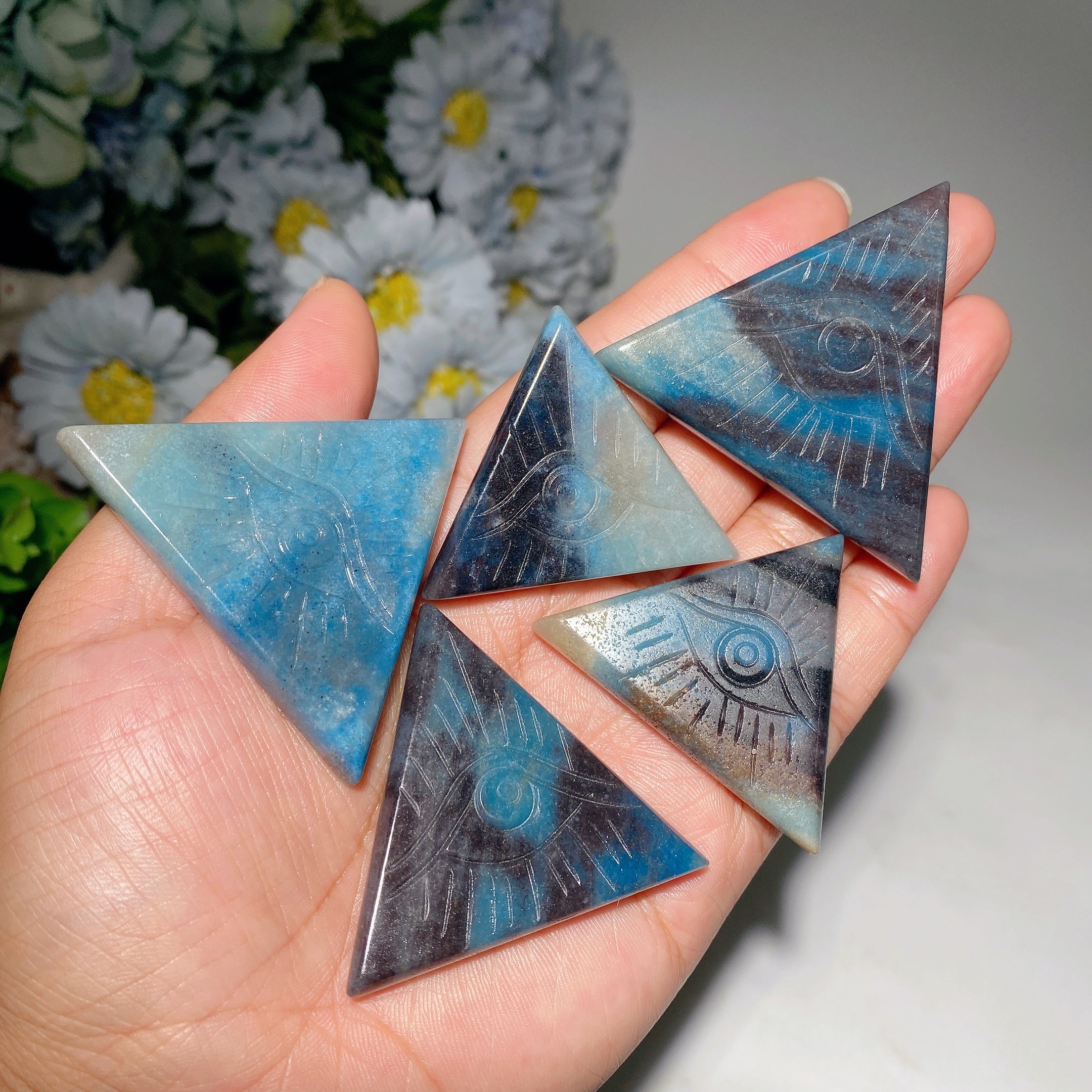 1.5-1.9 inch Trolleite Eye of Horus Crystal Carving