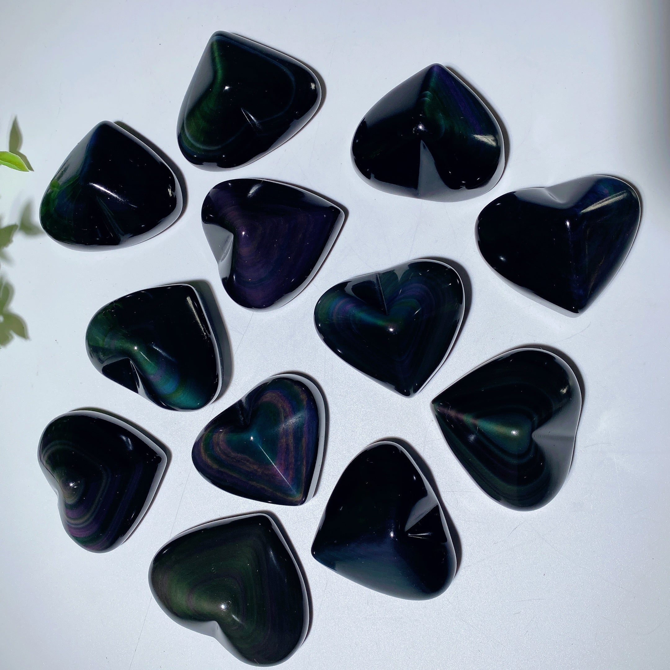 1.5-2 Inch Rainbow Obsidian Heart Crystal for Healing