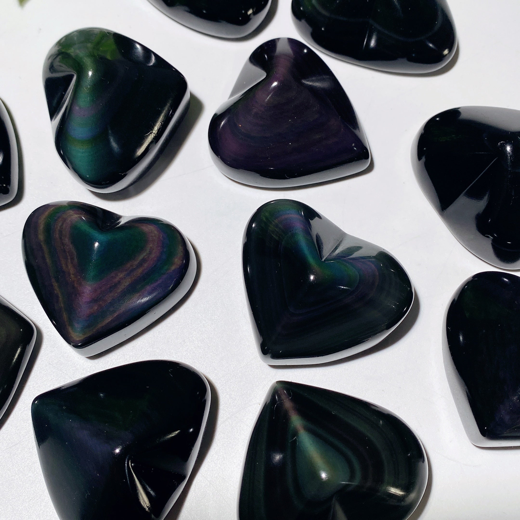 1.5-2 Inch Rainbow Obsidian Heart Crystal for Healing