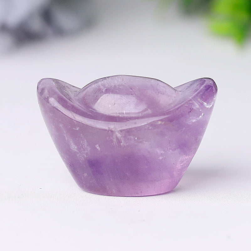 1.5" Amethyst Ingots Crystal Carvings, Healing Shapes