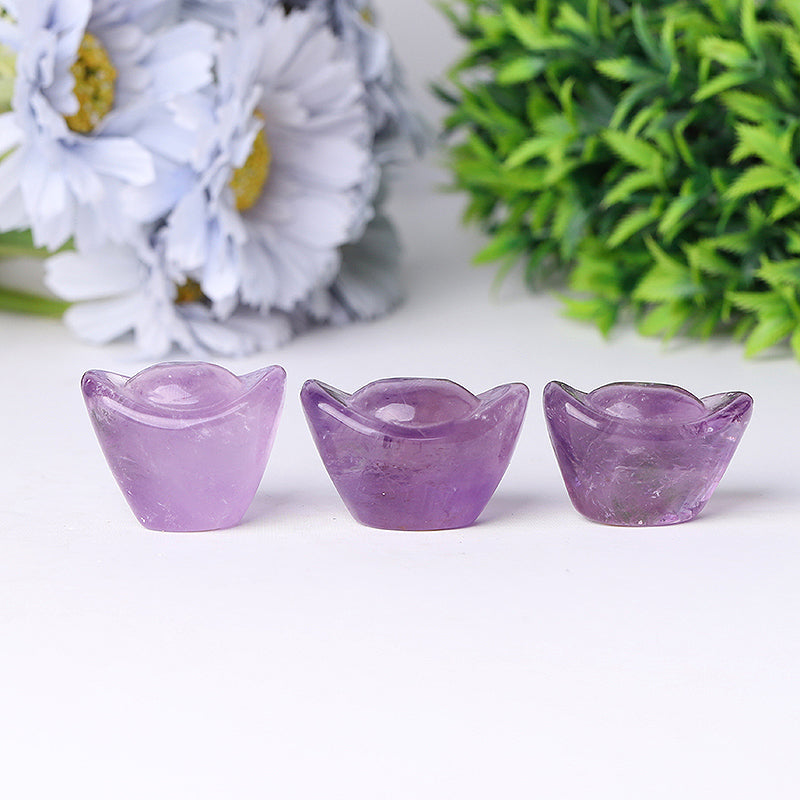 1.5" Amethyst Ingots Crystal Carvings, Healing Shapes
