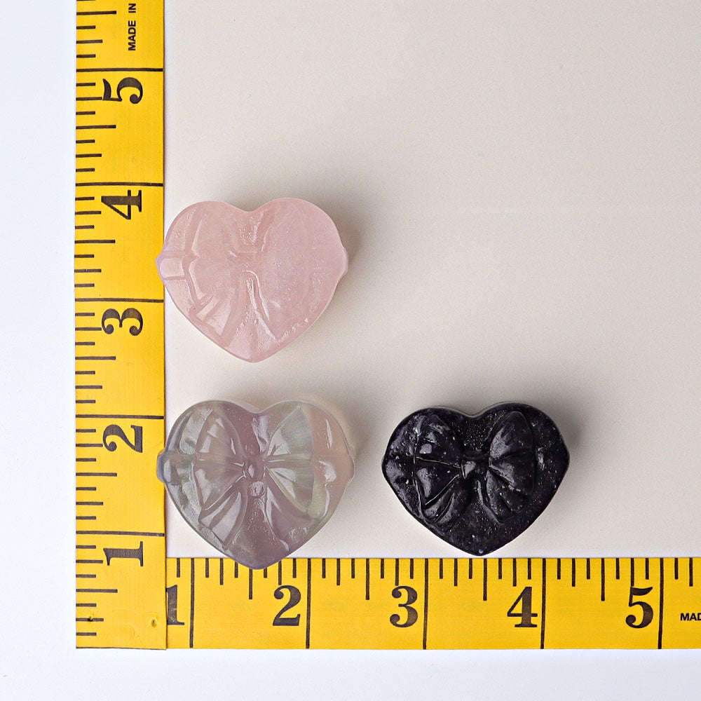 1.5" Heart Shaped Crystal Heart Carving for Healing