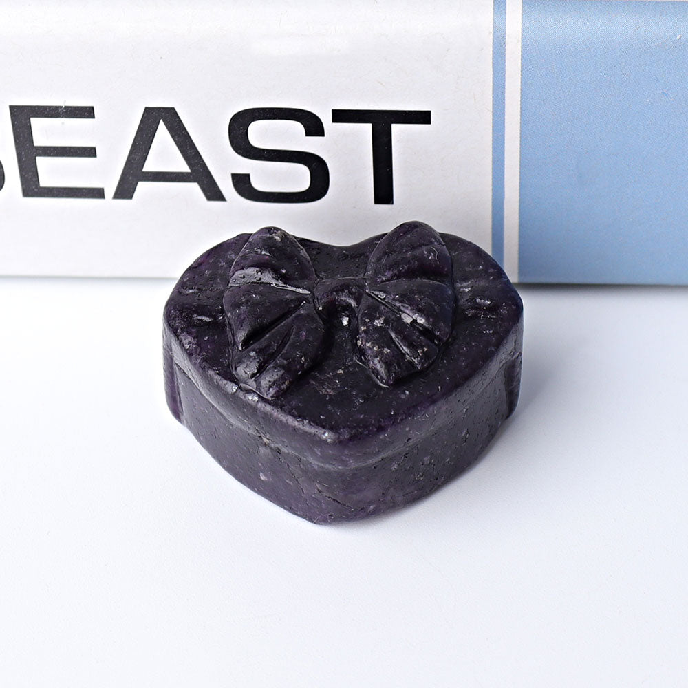 1.5" Heart Shaped Crystal Heart Carving for Healing