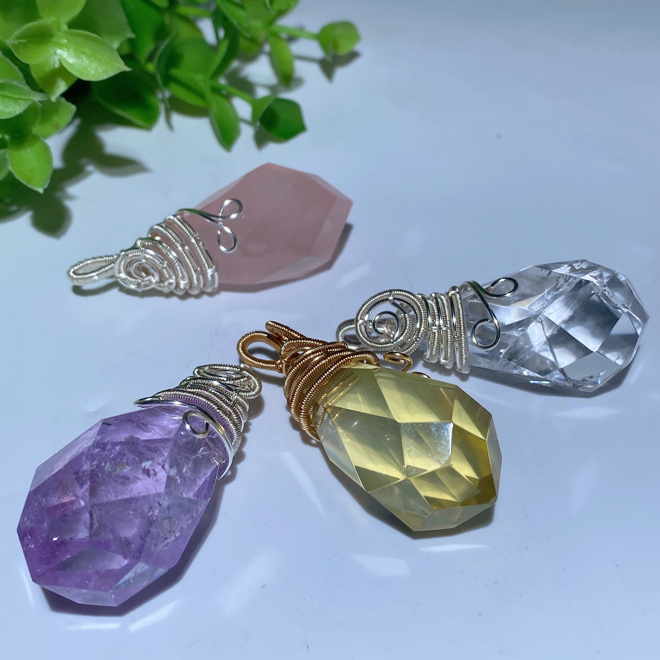 1.5 inch Amethyst Citrine Rose Quartz Healing Pendant