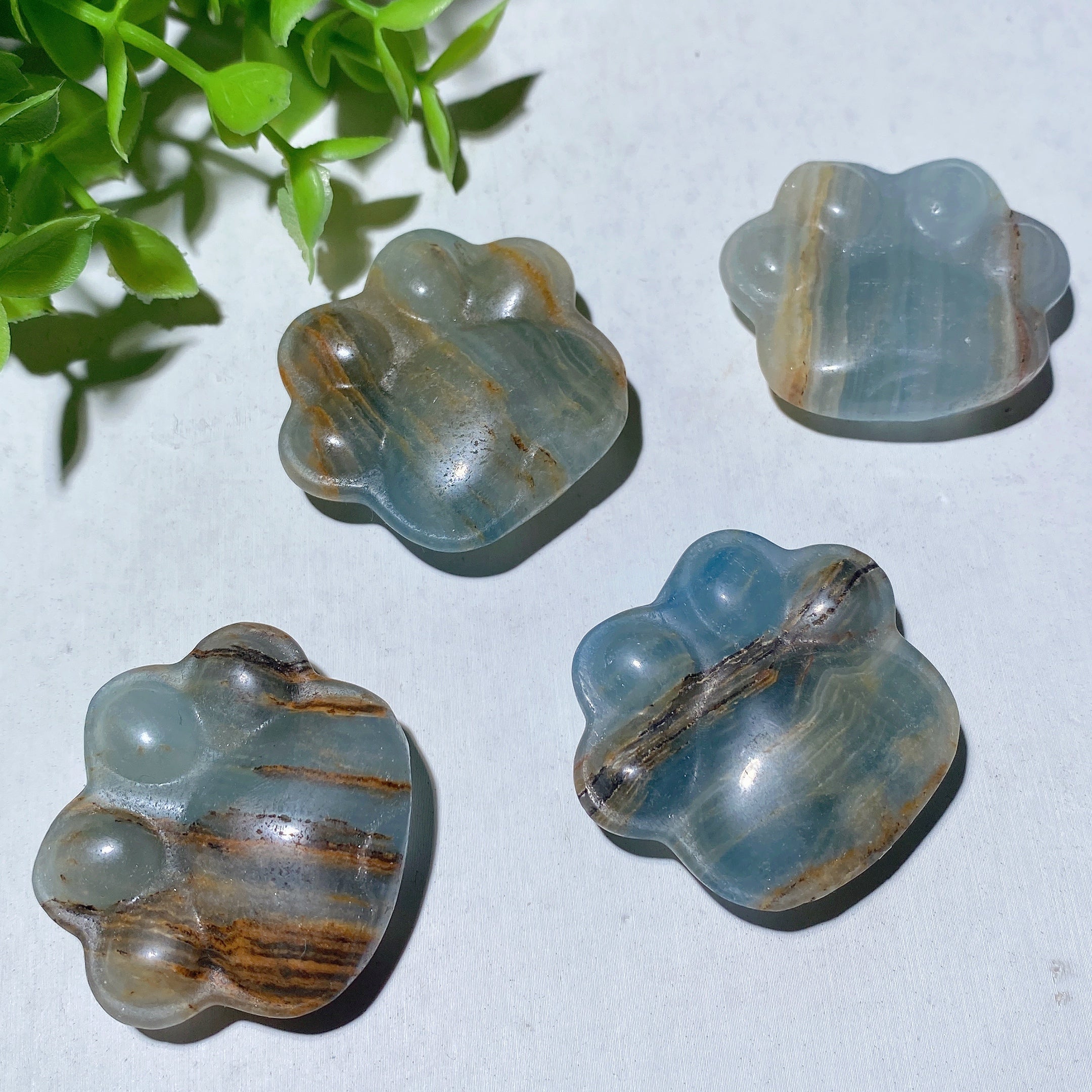 1.5 Inch Blue Onyx Paw Crystal Animal Carving