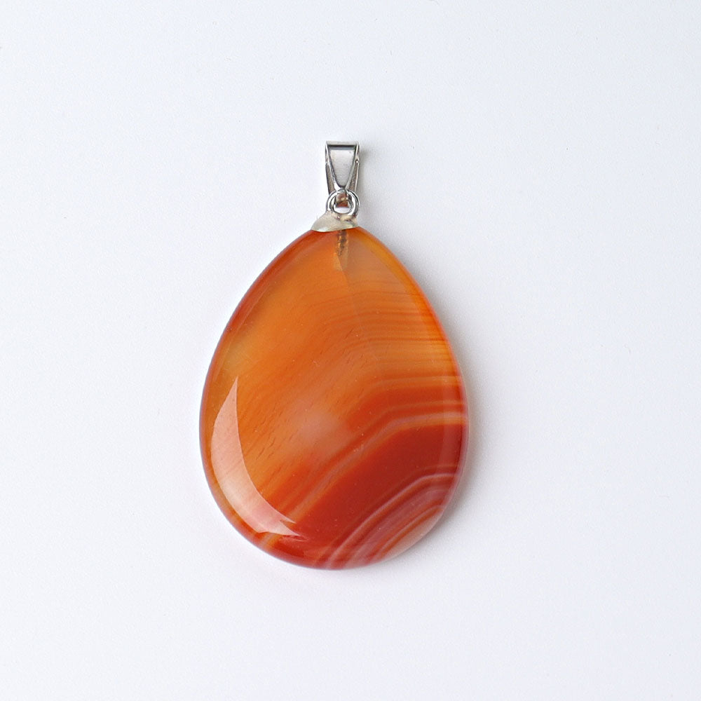 1.5 inch Carnelian Black Tourmaline Spiritual Protection Pendant