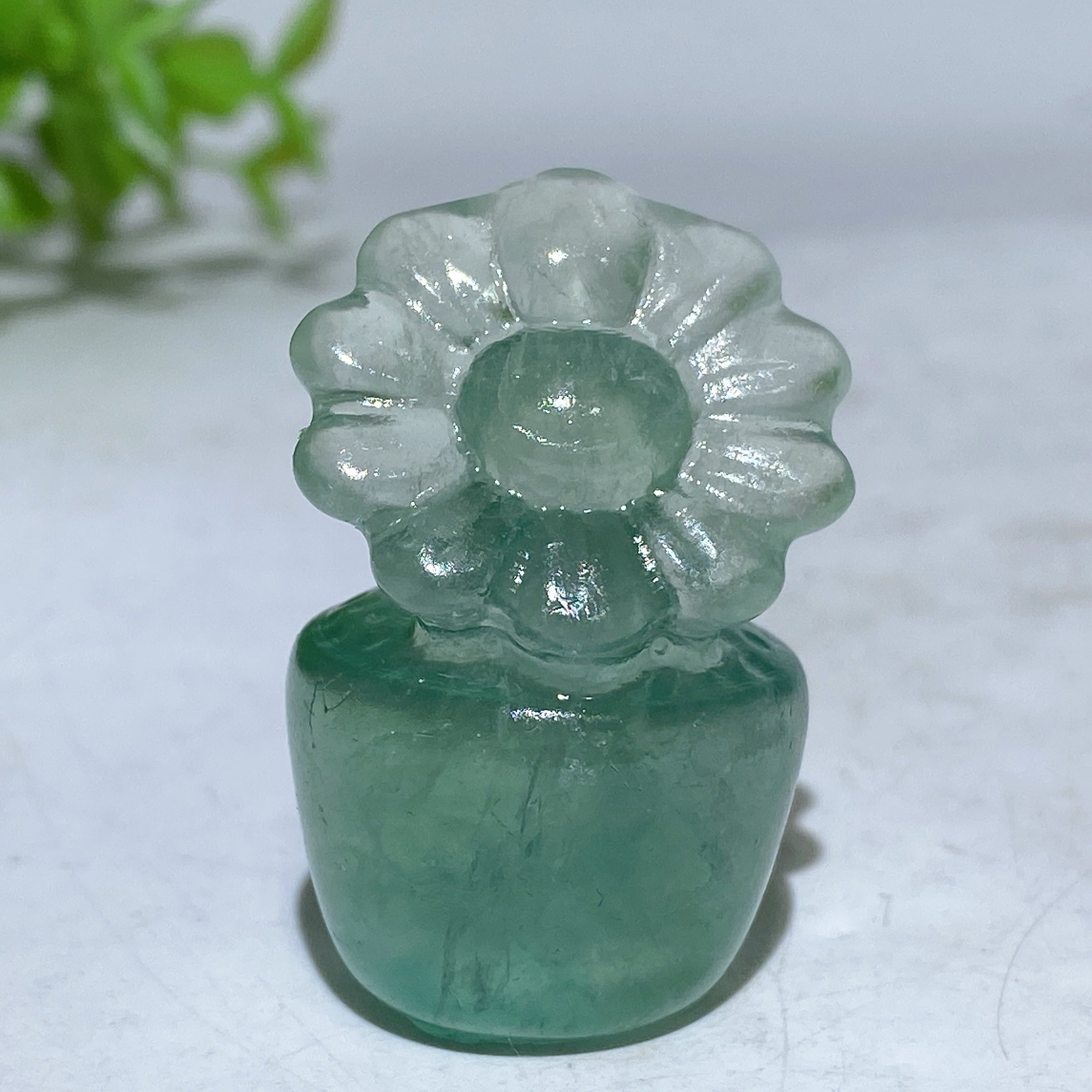 1.5 Inch Crystal Flower Figurine Healing Carving