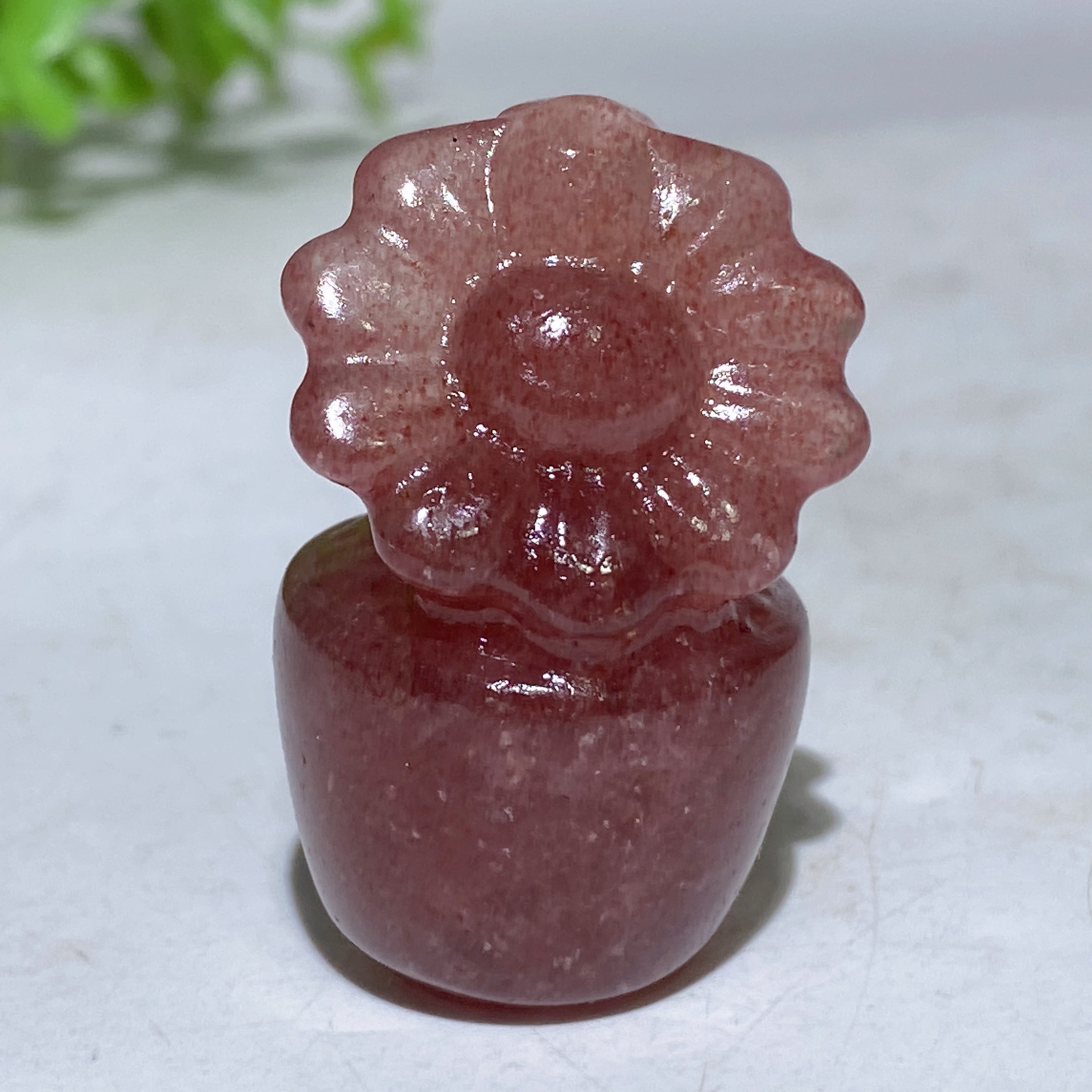 1.5 Inch Crystal Flower Figurine Healing Carving