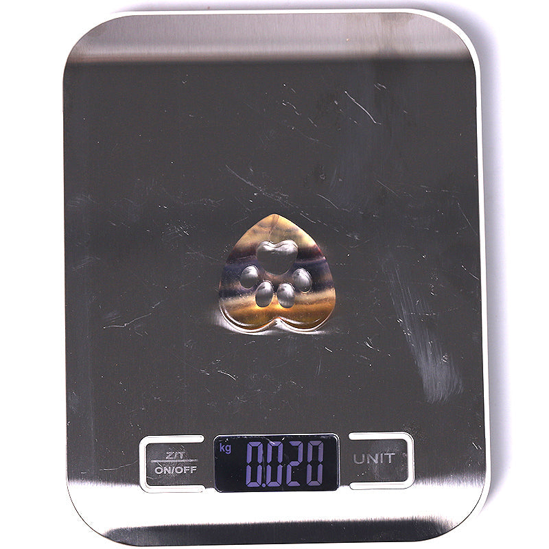 1.5 inch Crystal Heart with Cat Paw Carving Figurine