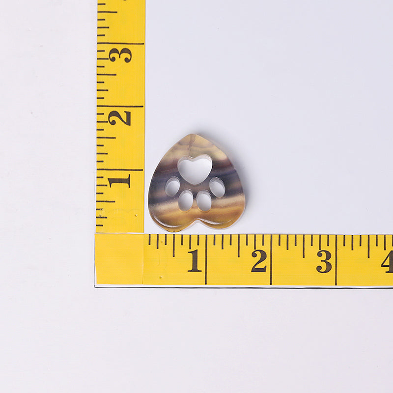 1.5 inch Crystal Heart with Cat Paw Carving Figurine