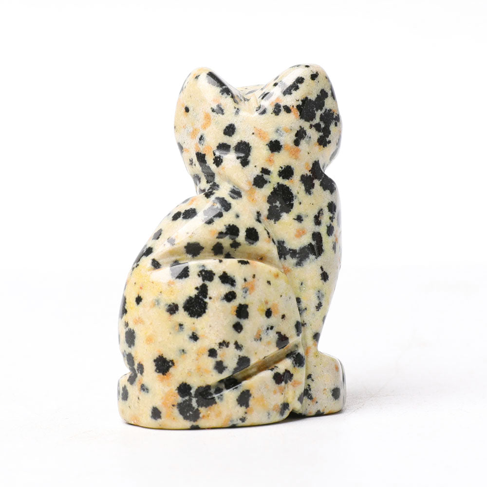 1.5 inch Dalmatian Crystal Cat Figurine for Meditation