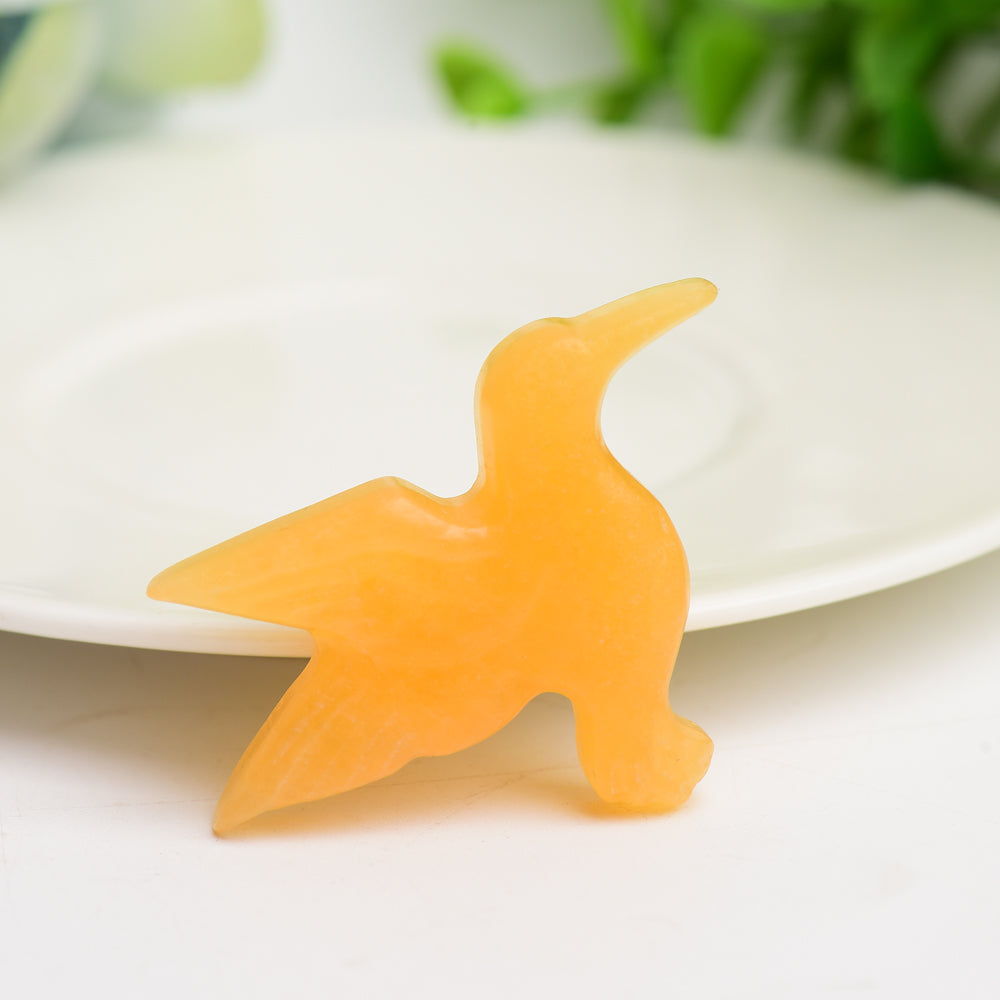 1.5 inch Fluorite Hummingbird Crystal Carving for Meditation and Healing