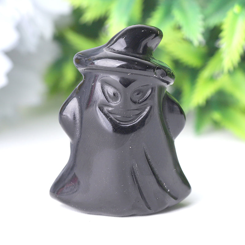 1.5 inch Hand-Carved Crystal Ghost Figurines for Halloween