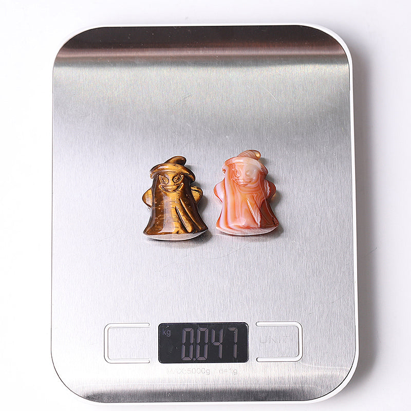 1.5 inch Hand-Carved Crystal Ghost Figurines for Halloween