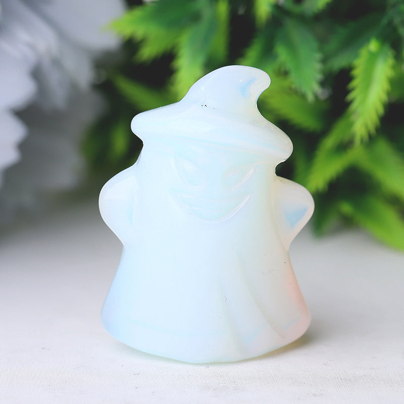 1.5 inch Hand-Carved Crystal Ghost Figurines for Halloween