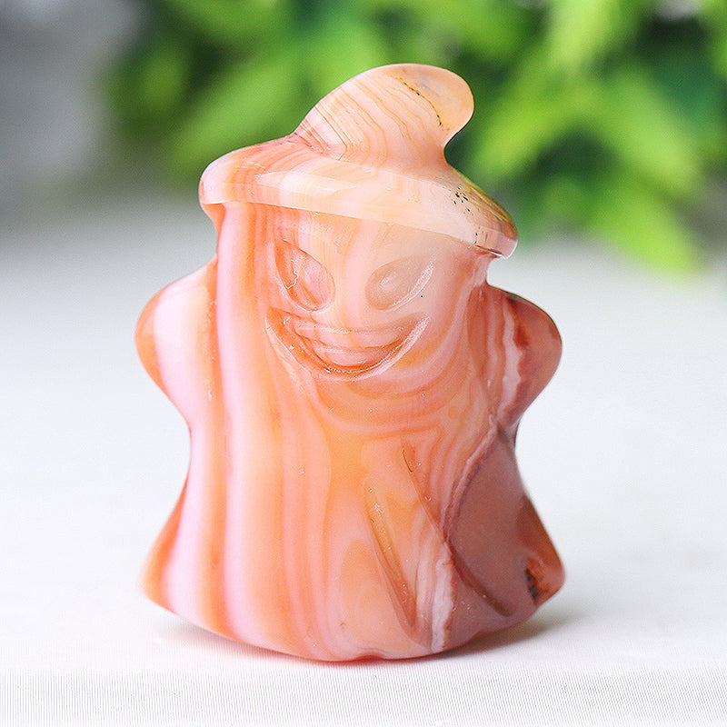 1.5 inch Hand-Carved Crystal Ghost Figurines for Halloween