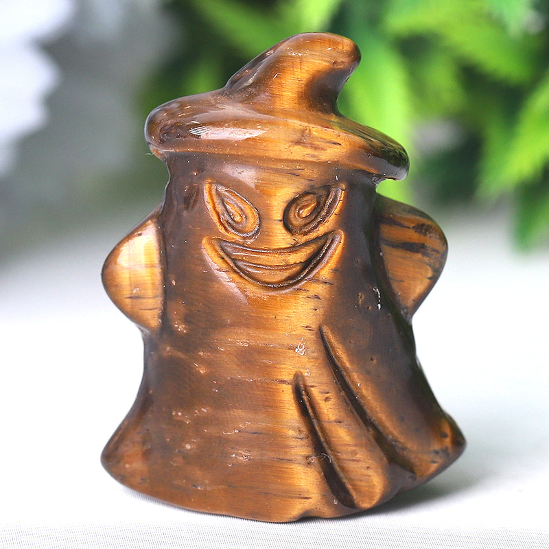 1.5 inch Hand-Carved Crystal Ghost Figurines for Halloween