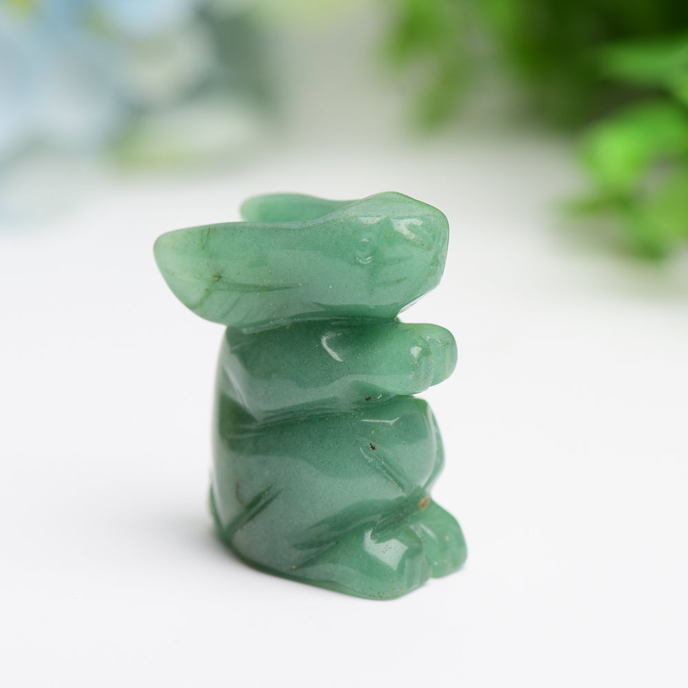 1.5 Inch Hand-Carved Crystal Rabbit Figurine for Prosperity