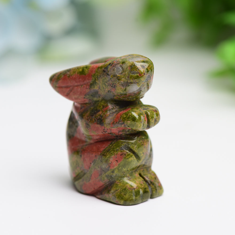 1.5 Inch Hand-Carved Crystal Rabbit Figurine for Prosperity