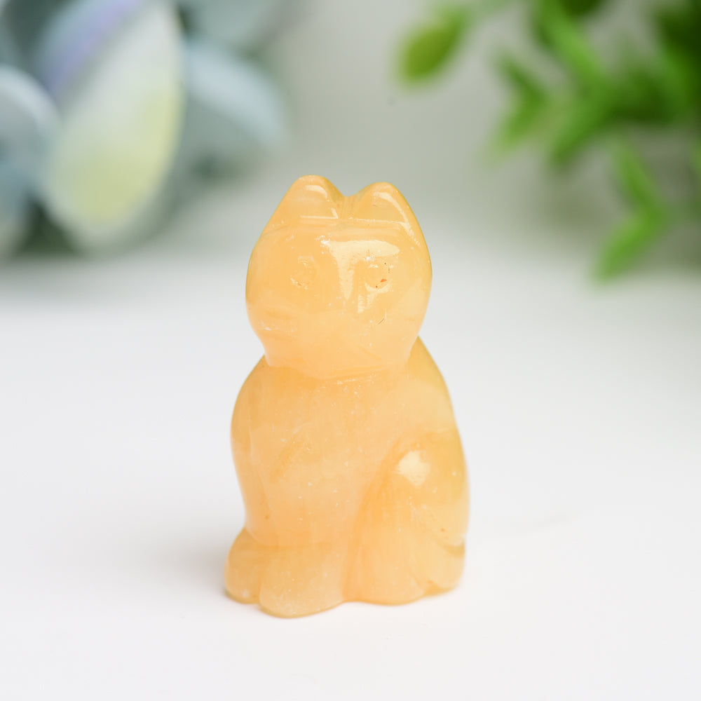 1.5-inch Mixed Crystal Cat Figurine for Protection