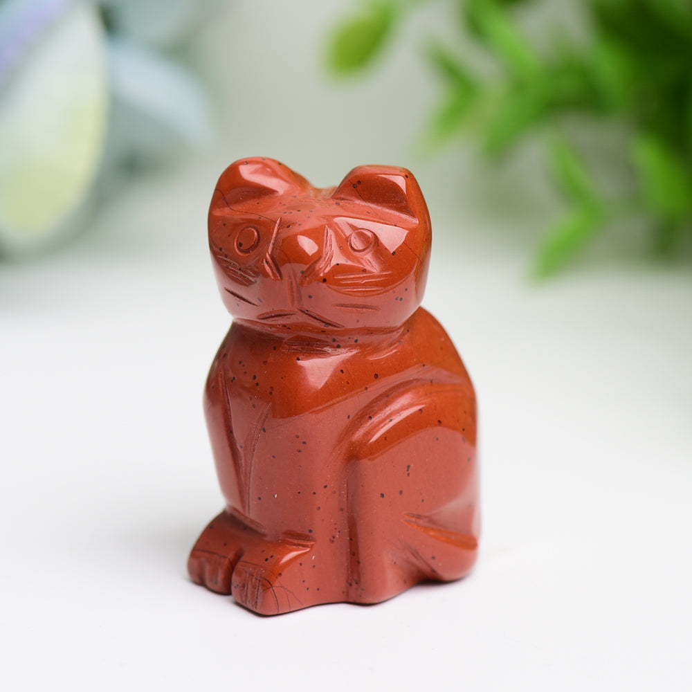 1.5-inch Mixed Crystal Cat Figurine for Protection
