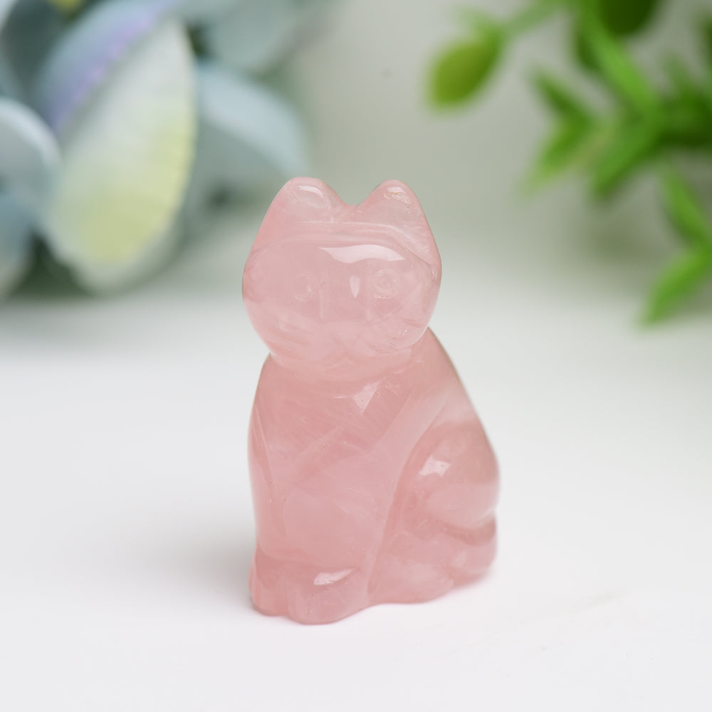 1.5-inch Mixed Crystal Cat Figurine for Protection