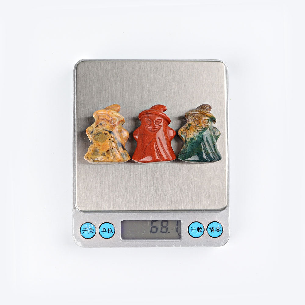 1.5 inch Mixed Crystal Ghost Carvings for Halloween