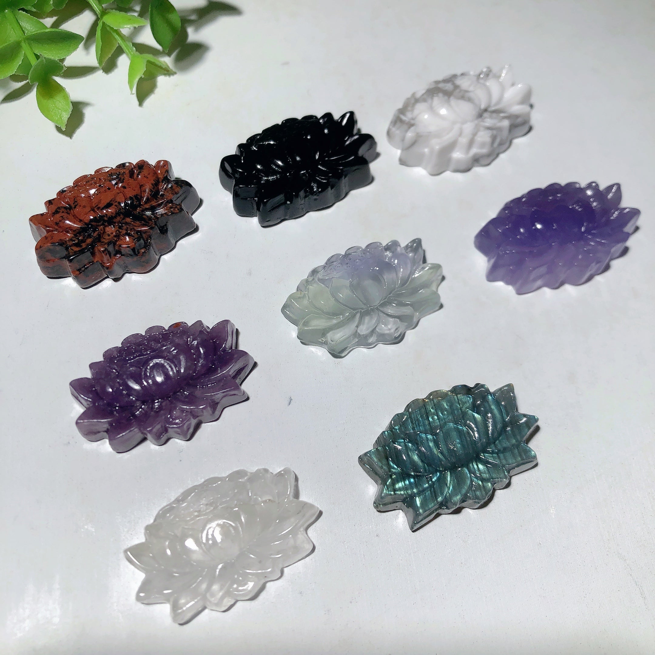 1.5 inch Mixed Crystal Lotus Flower Figurine for Healing