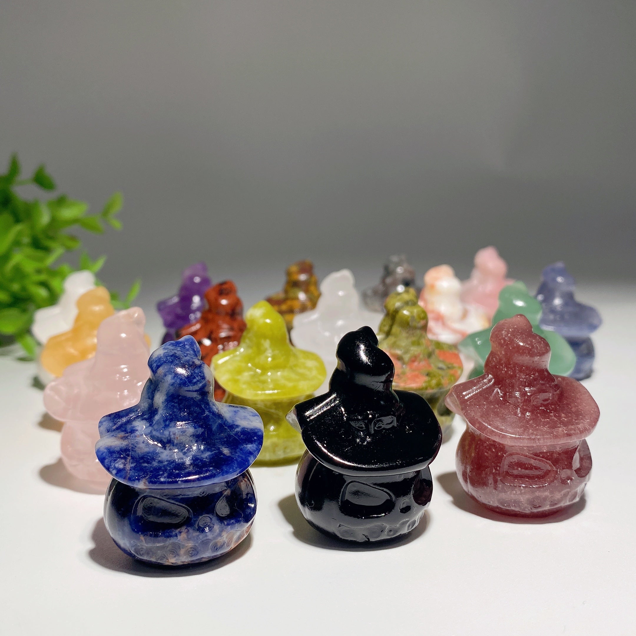 1.5 Inch Mixed Crystal Pumpkin Ghost Figurine for Healing