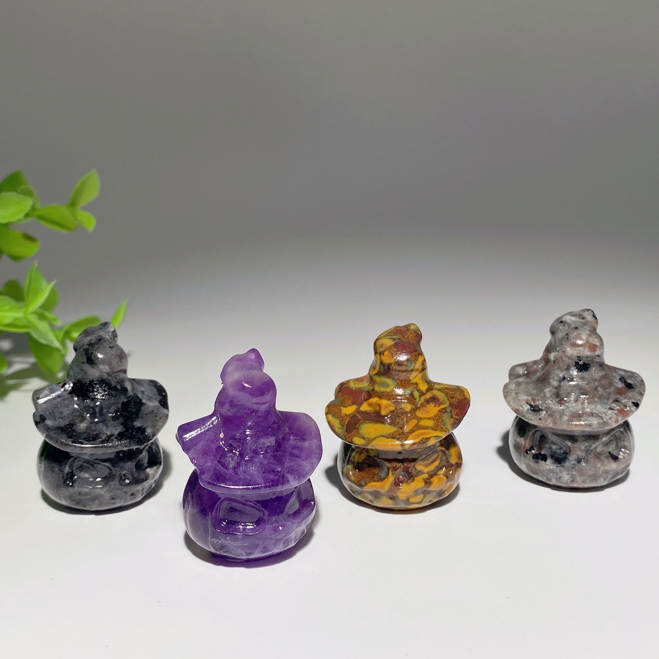 1.5 Inch Mixed Crystal Pumpkin Ghost Figurine for Healing