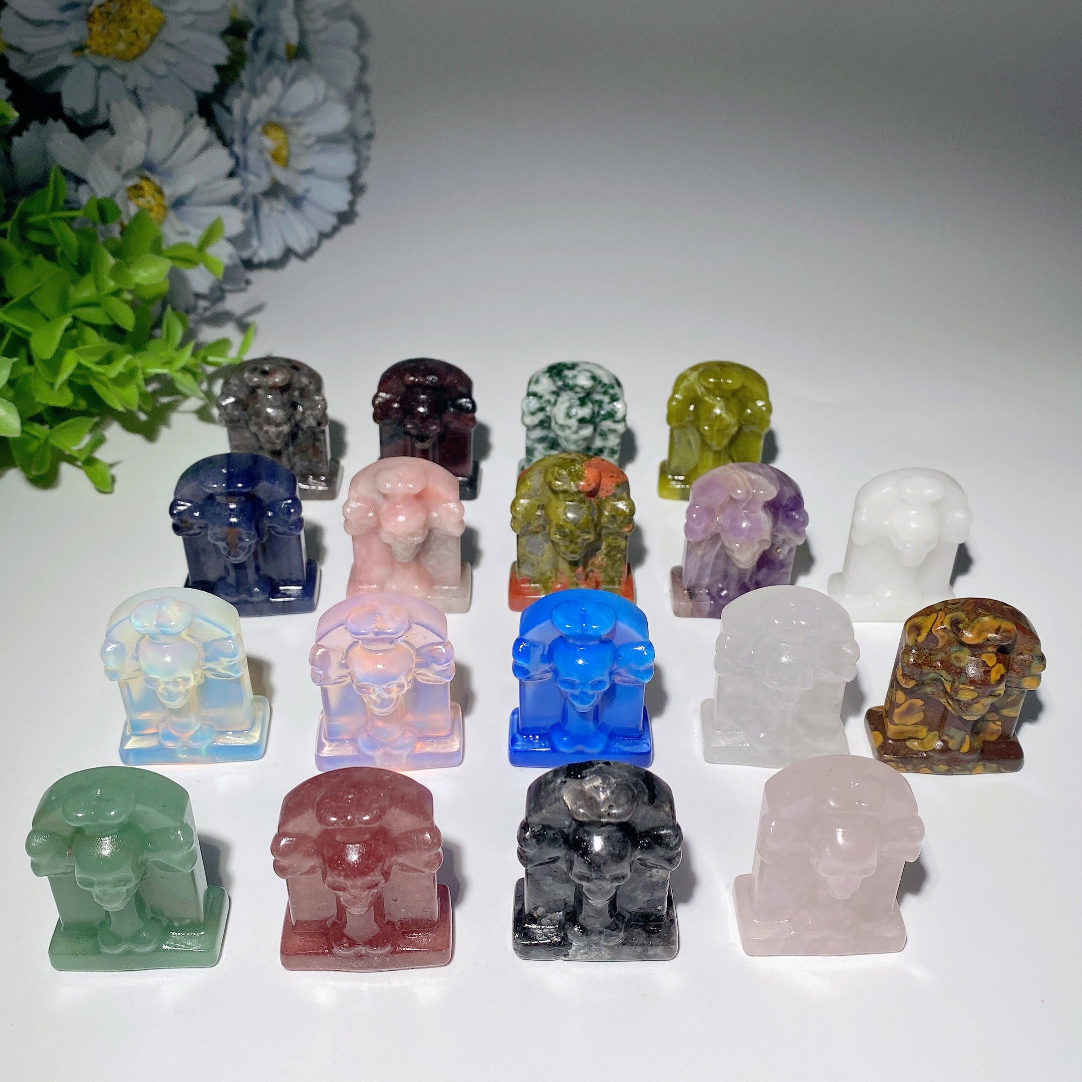 1.5 inch Mixed Crystal Tombstone Figurines for Healing