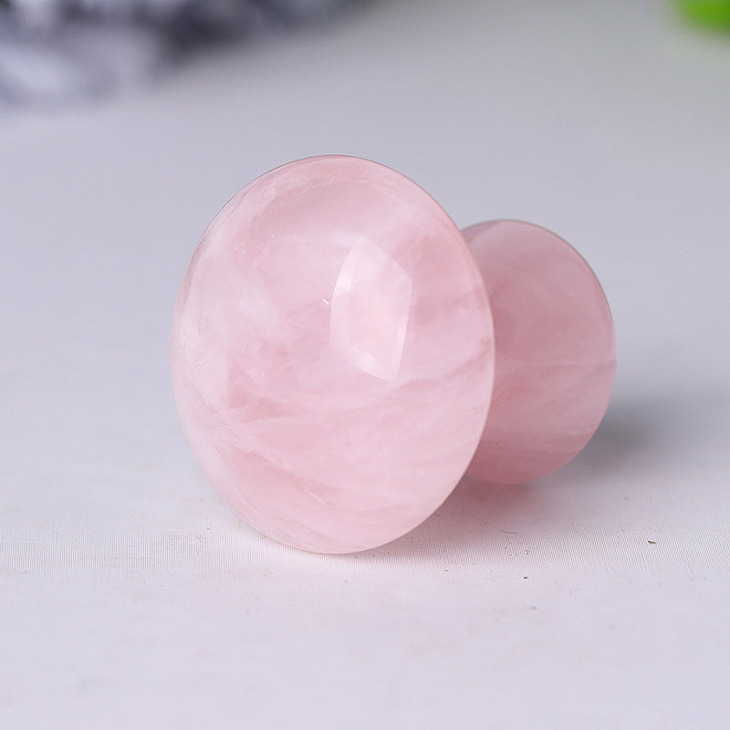 1.5 Inch Natural Rose Quartz Mushroom Crystal for Body Massage