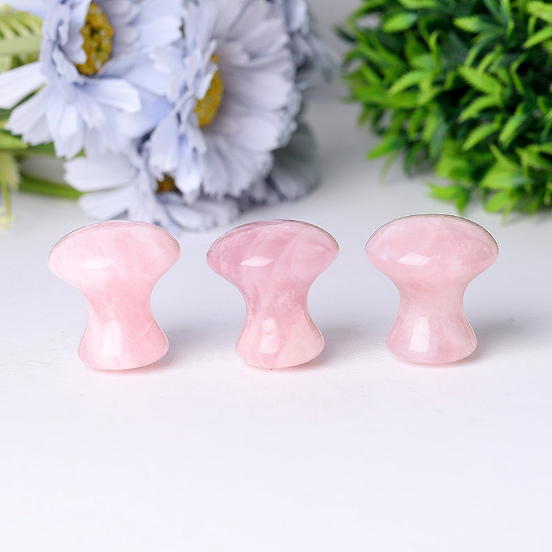 1.5 Inch Natural Rose Quartz Mushroom Crystal for Body Massage