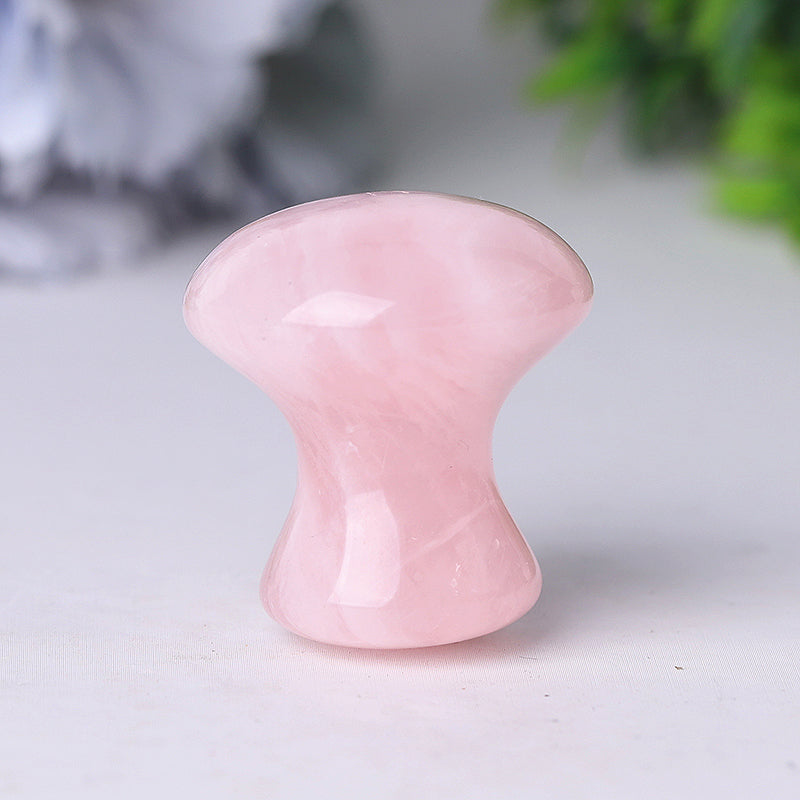 1.5 Inch Natural Rose Quartz Mushroom Crystal for Body Massage