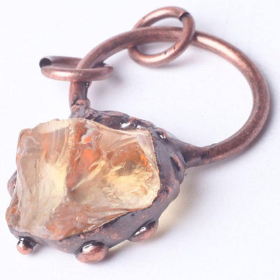 1.5-inch Raw Citrine Crystal Pendant Wire Wrapped for Healing