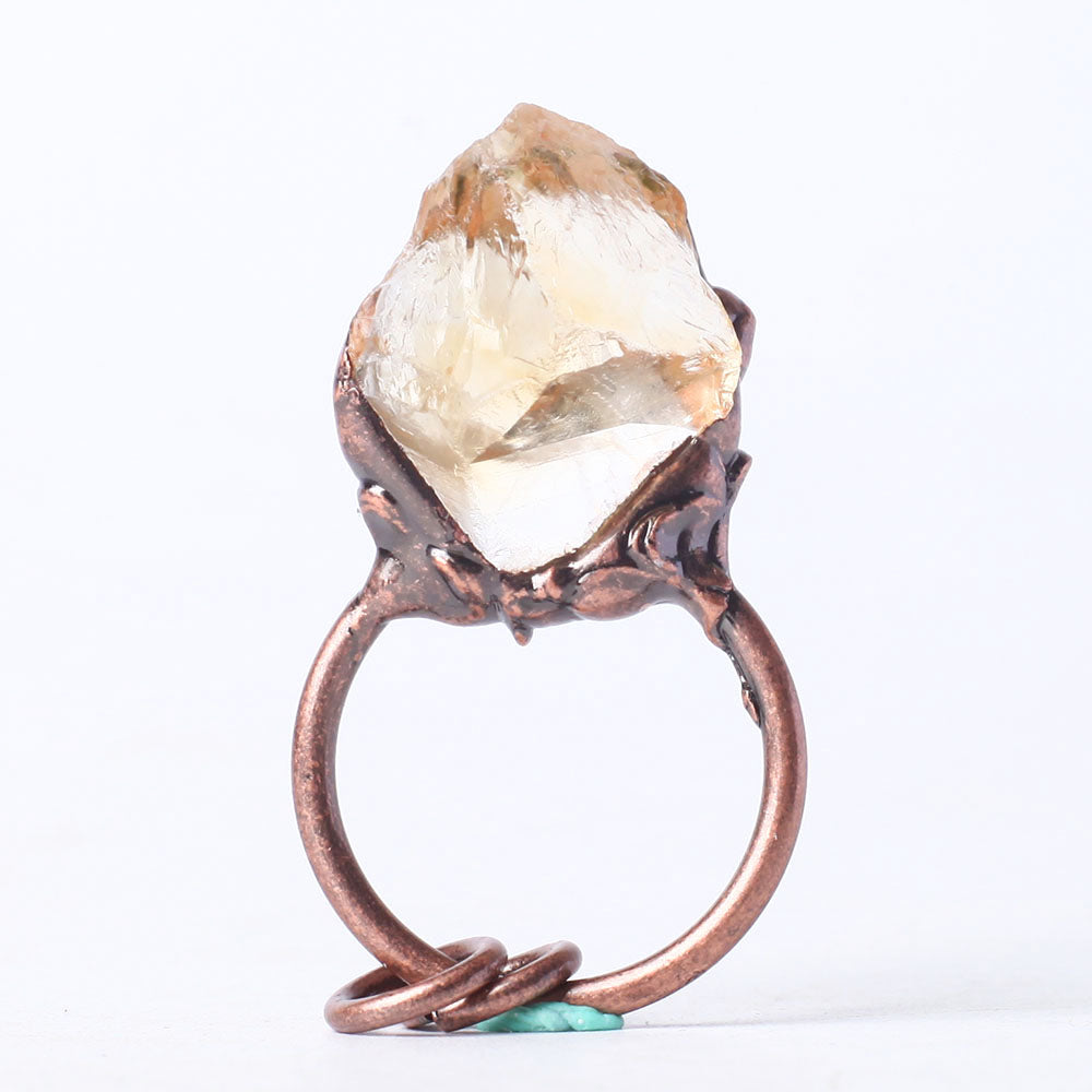 1.5-inch Raw Citrine Crystal Pendant Wire Wrapped for Healing