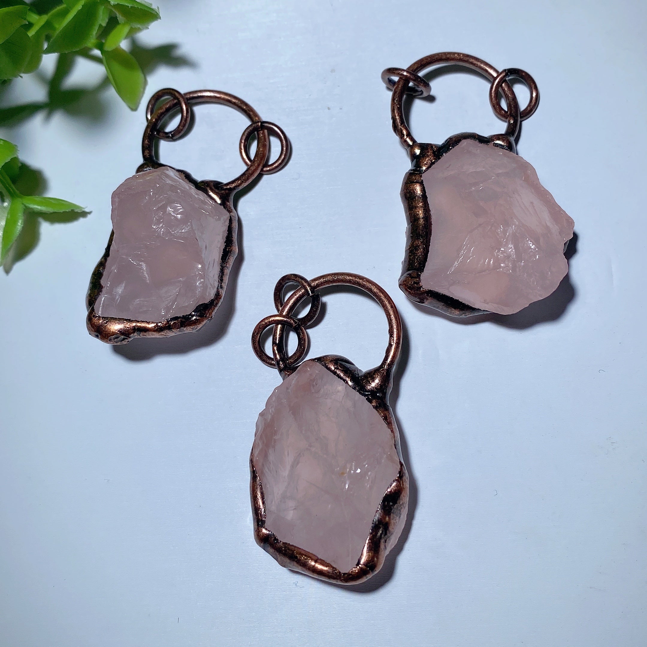 1.5-inch Raw Rose Quartz Pendant for Healing & Balance