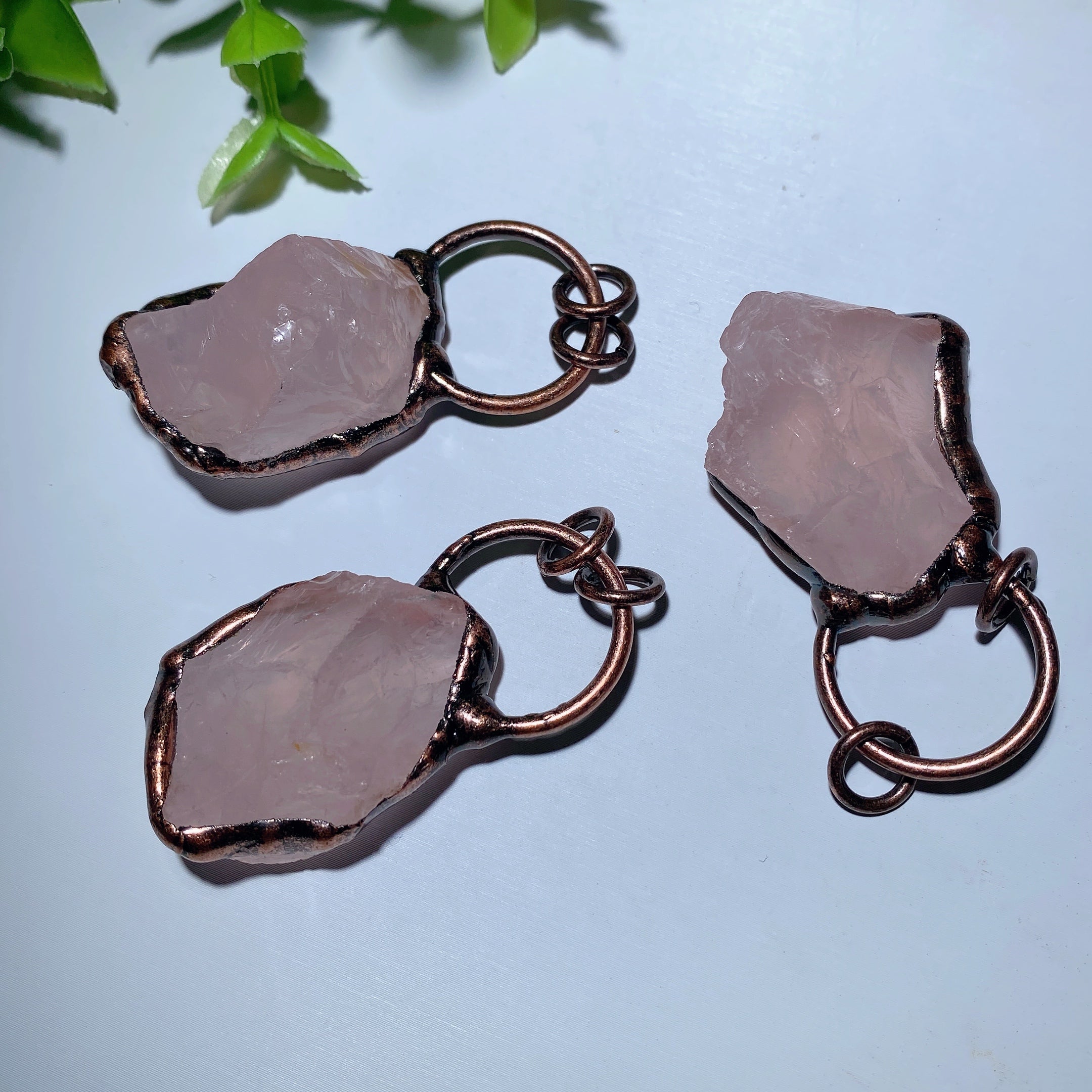 1.5-inch Raw Rose Quartz Pendant for Healing & Balance