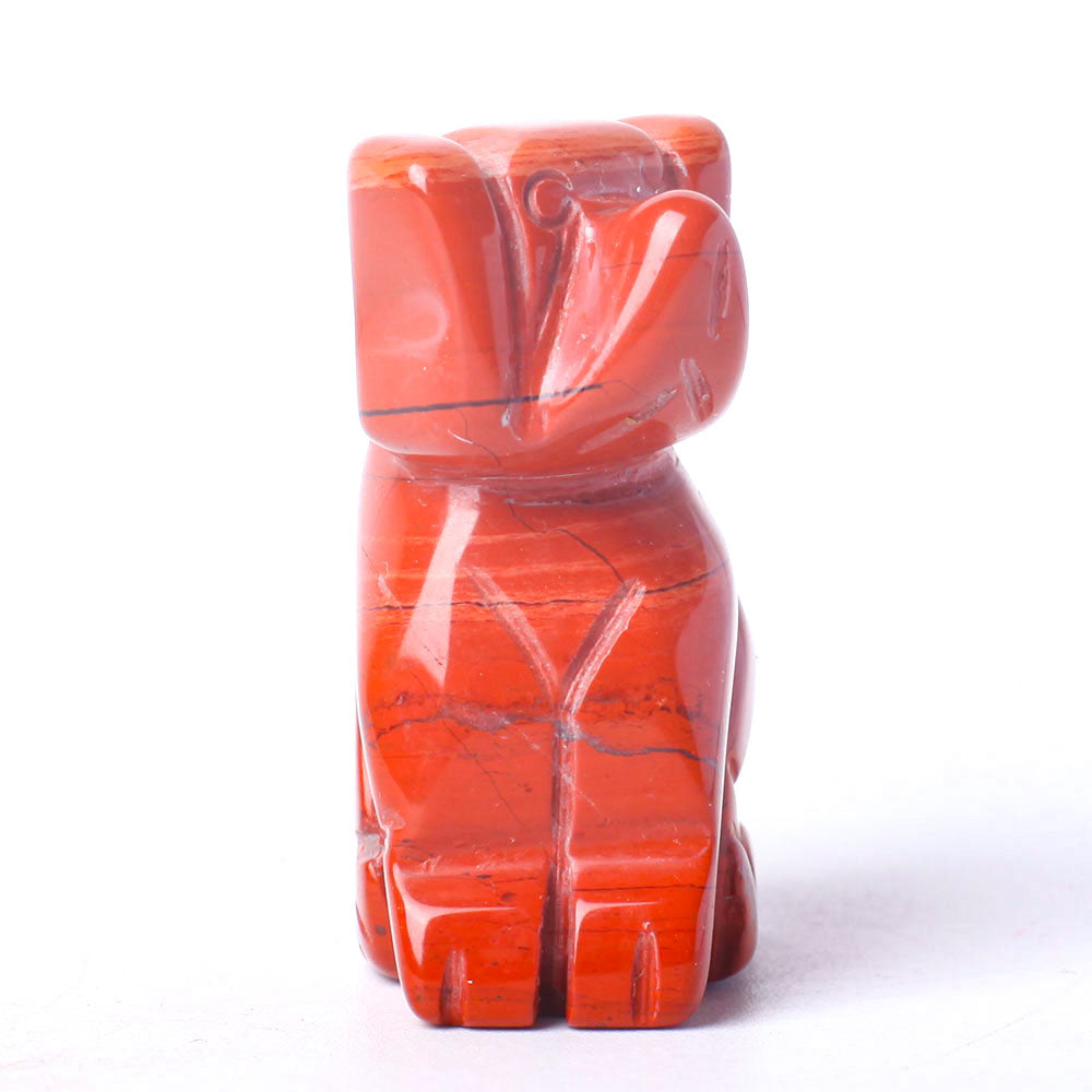 1.5 Inch Red Jasper Crystal Dog Healing Figurine