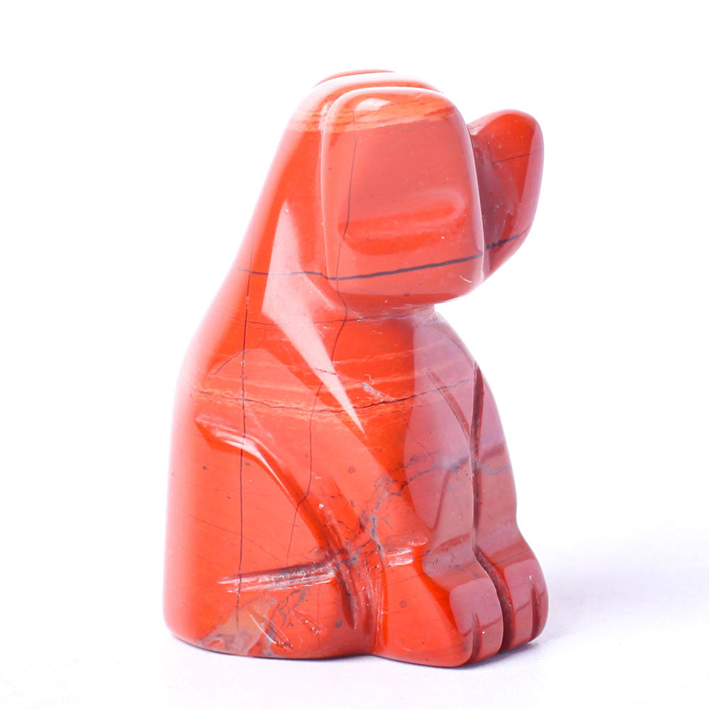 1.5 Inch Red Jasper Crystal Dog Healing Figurine