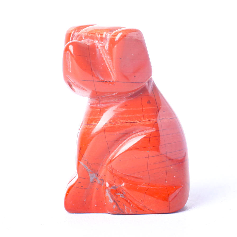 1.5 Inch Red Jasper Crystal Dog Healing Figurine