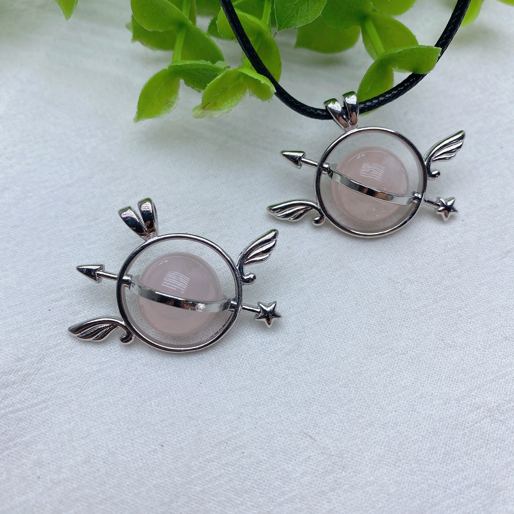 1.5 inch Rose Quartz Healing Crystal Pendant