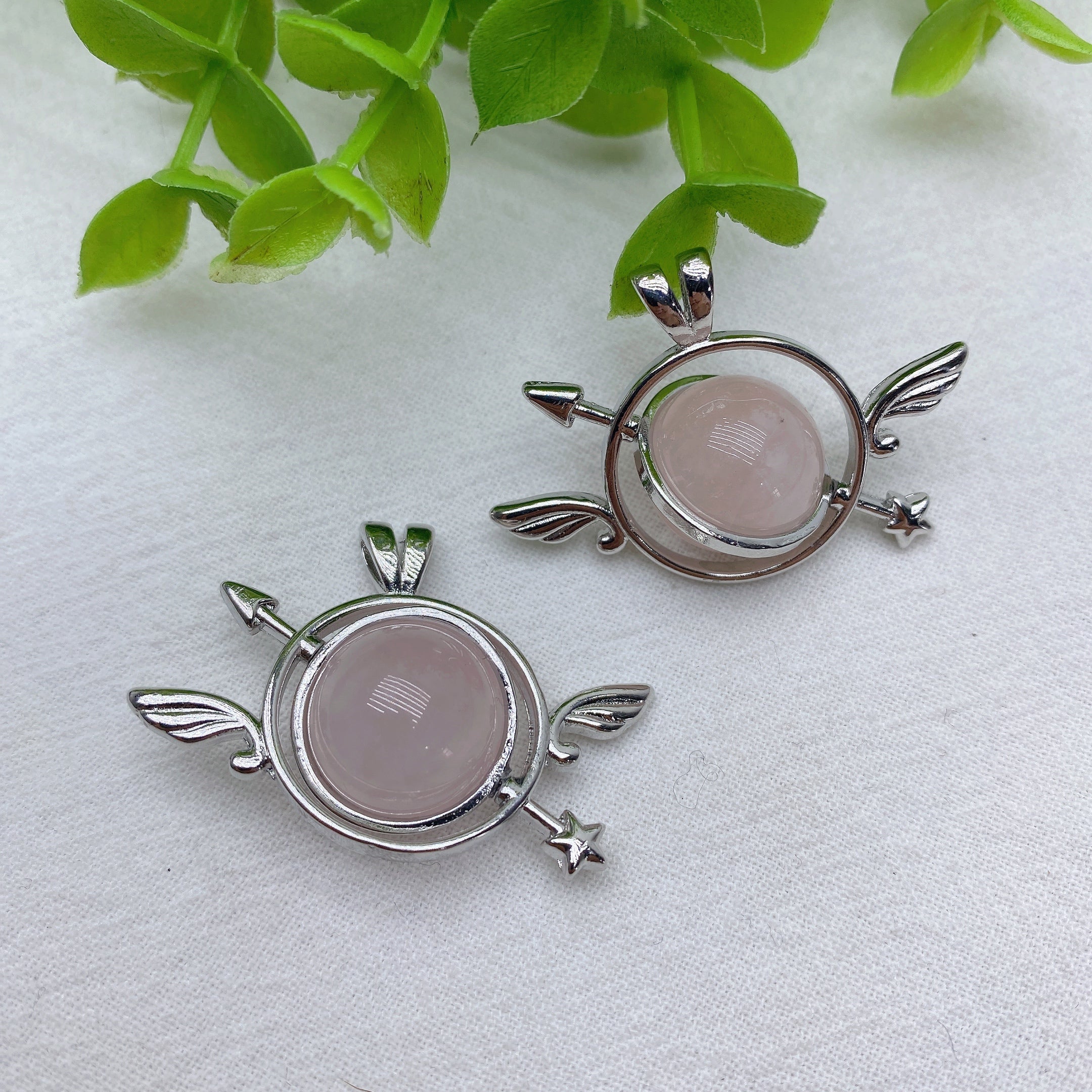 1.5 inch Rose Quartz Healing Crystal Pendant