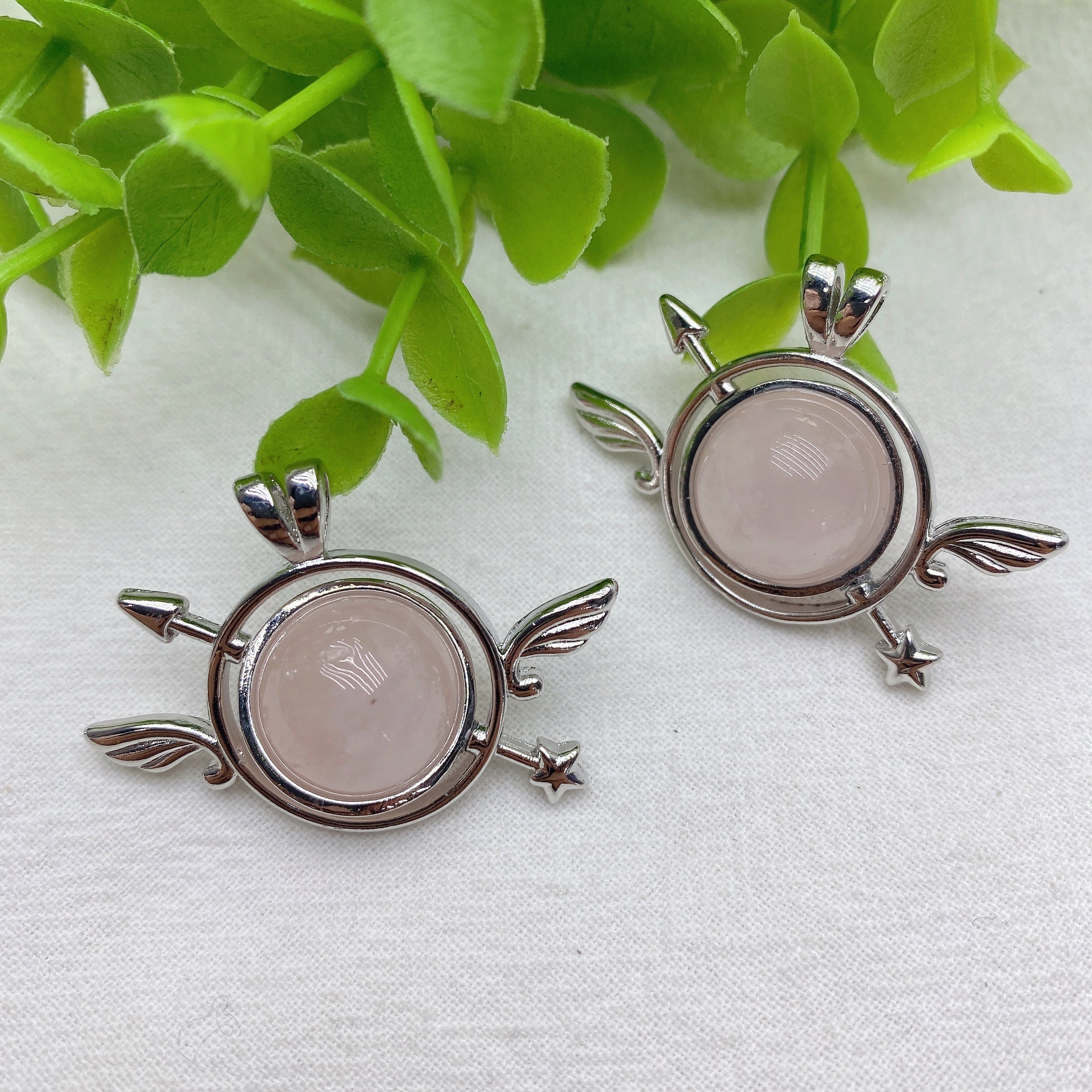 1.5 inch Rose Quartz Healing Crystal Pendant