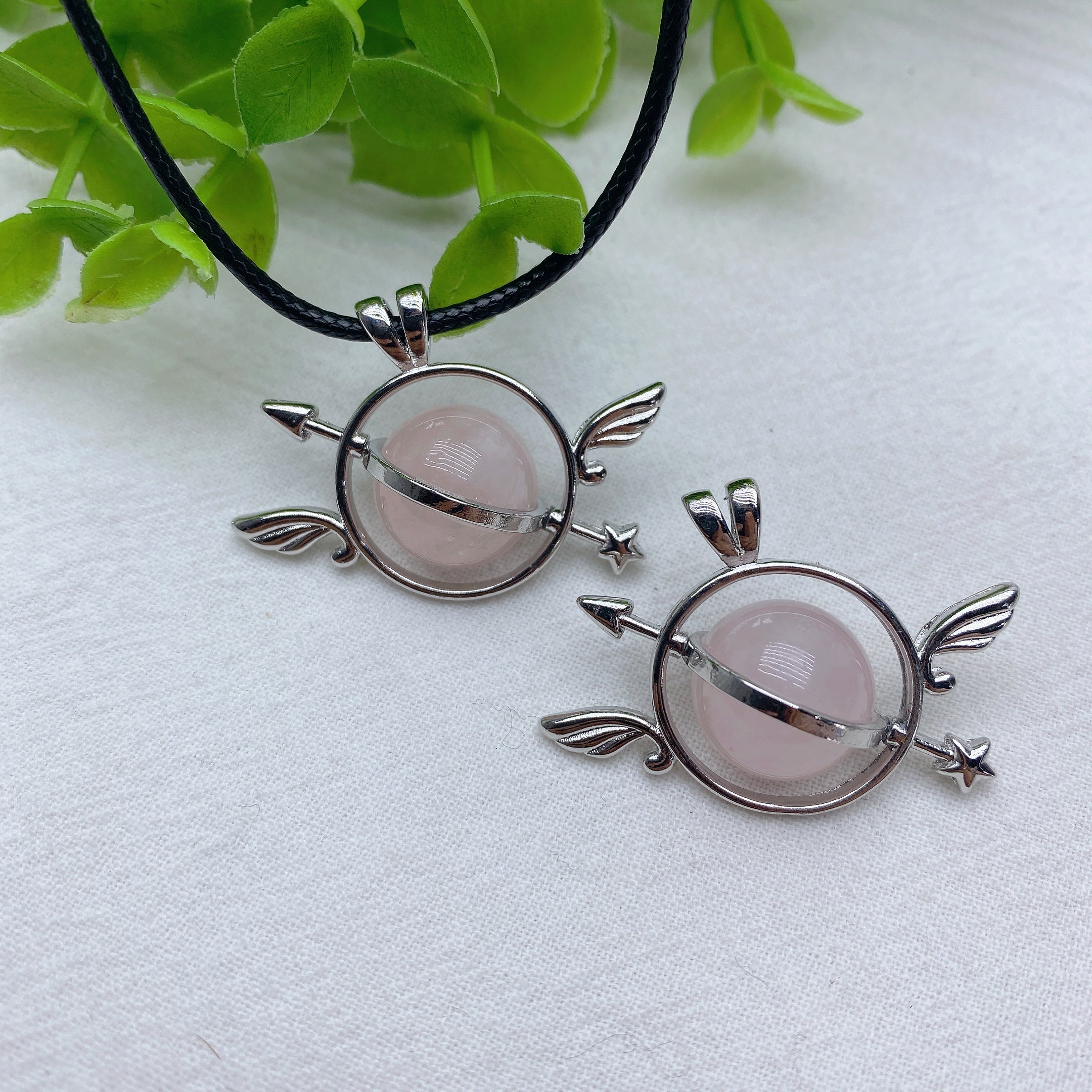 1.5 inch Rose Quartz Healing Crystal Pendant