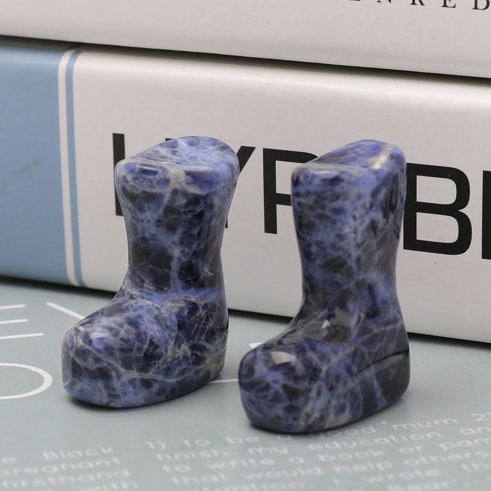 1.5 inch Sodalite Set of 2 Christmas Boots Carvings