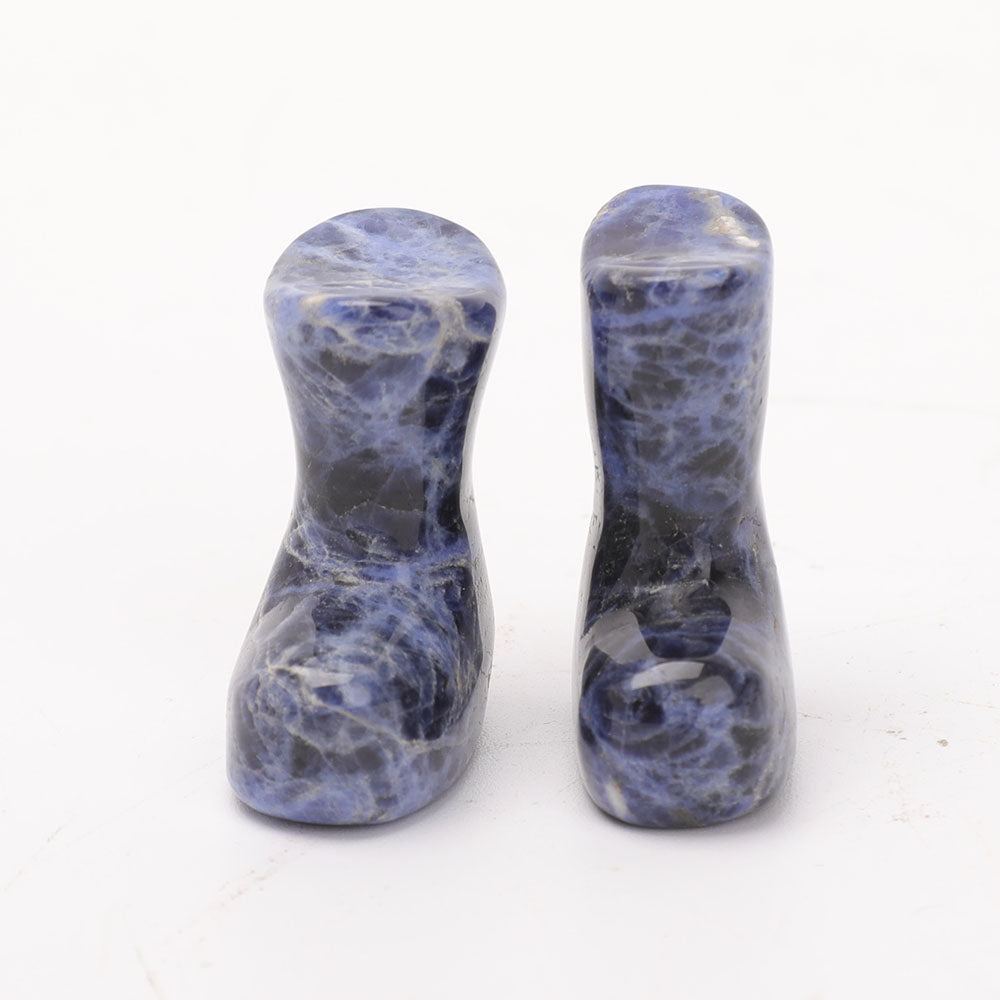 1.5 inch Sodalite Set of 2 Christmas Boots Carvings