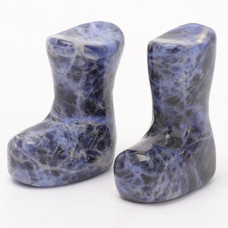 1.5 inch Sodalite Set of 2 Christmas Boots Carvings